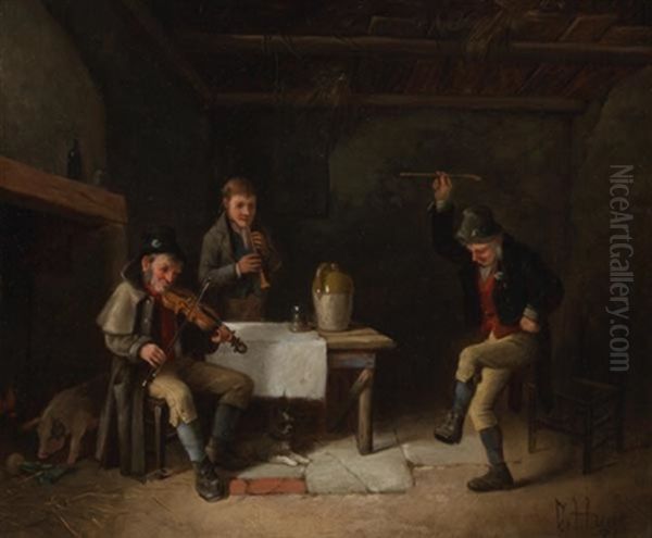 The Irish Jig Oil Painting by Charles, Hunt Jnr.