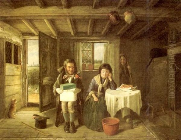 Paddy's Proposal Oil Painting by Charles, Hunt Jnr.