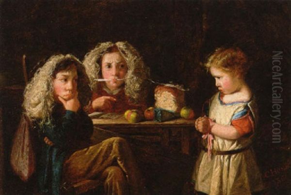 Judge And Jury Oil Painting by Charles, Hunt Jnr.