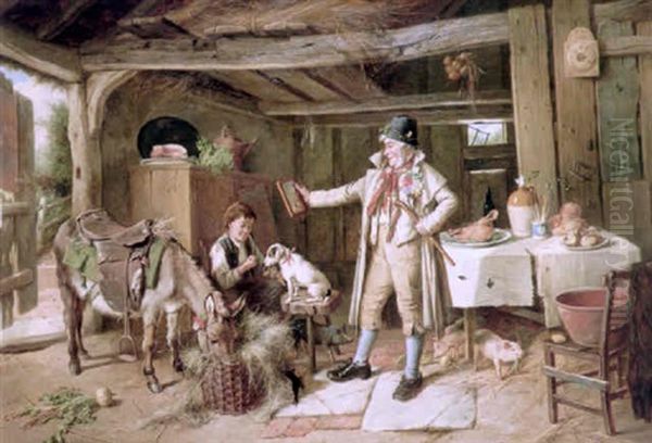 A Fine Attire Oil Painting by Charles, Hunt Jnr.