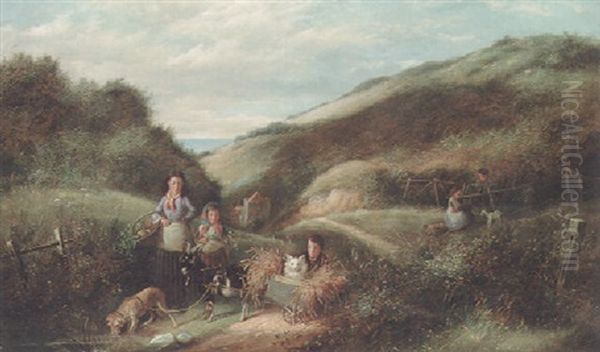 The Makeshift Cart Oil Painting by Charles, Hunt Jnr.