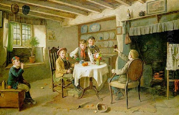 A Toast To The Queen Oil Painting by Charles, Hunt Jnr.