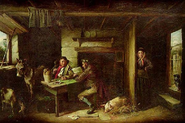 Mike's Love Letter Oil Painting by Charles, Hunt Jnr.