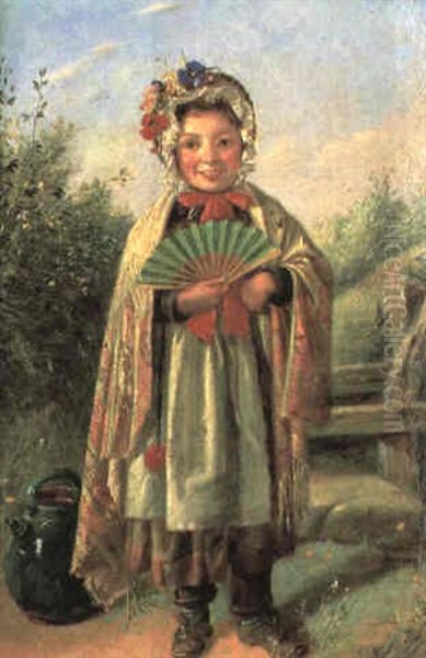 Dressing Up Oil Painting by Charles, Hunt Jnr.