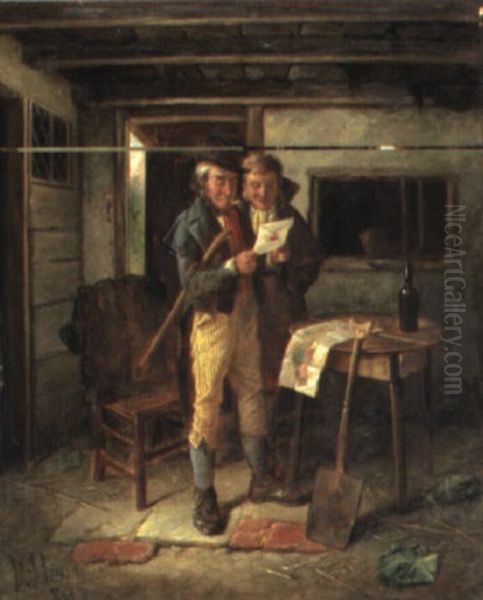 Paddy's Valentine Oil Painting by Charles, Hunt Jnr.