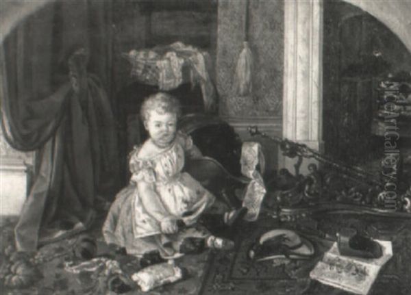 Up To Mischief Oil Painting by Charles, Hunt Jnr.