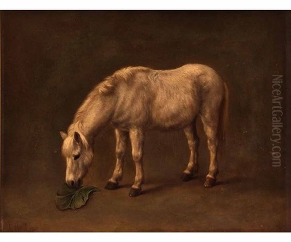 White Horse Oil Painting by Edgar Hunt