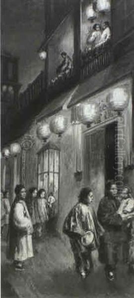 Chinatown Oil Painting by Esther Anna Hunt