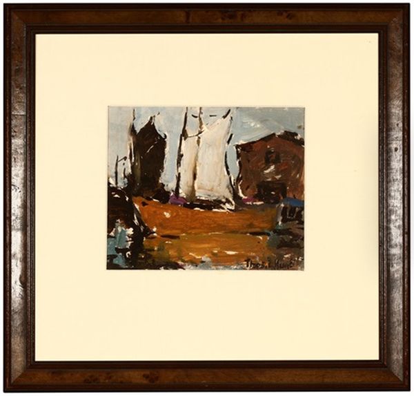 Harbor Scene Oil Painting by Thomas Lorraine Hunt