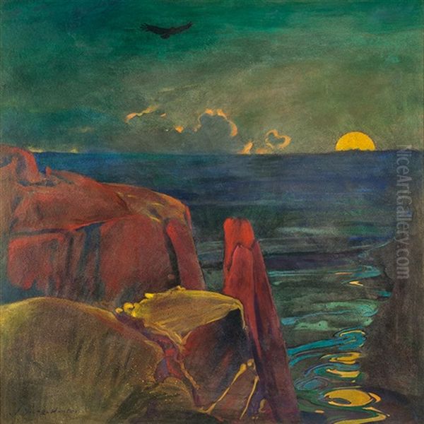 Sunset Oil Painting by John Young Hunter