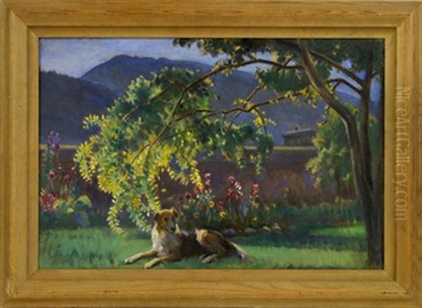 Mabel's Dog Oil Painting by John Young Hunter