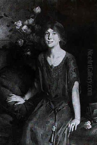 Portrait Of Mrs. John Young-hunter Oil Painting by John Young Hunter