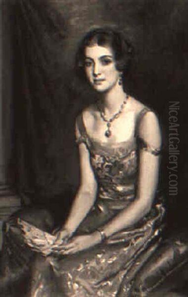 Portrait Of Miss Shearn Oil Painting by John Young Hunter