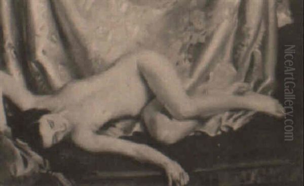 Reclining Nude Oil Painting by John Young Hunter