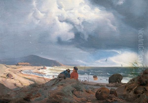 Fischer An Der See Oil Painting by Werner Hunzinger