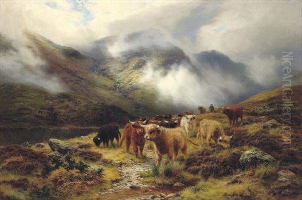 Over The Hills, Near Hill's Glen, Lochgoilhead Oil Painting by Louis Bosworth Hurt