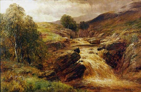 Mountainous Landscape With Stream Oil Painting by Louis Bosworth Hurt