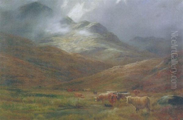 In Glen Loin, Arrochar. N.b. Oil Painting by Louis Bosworth Hurt