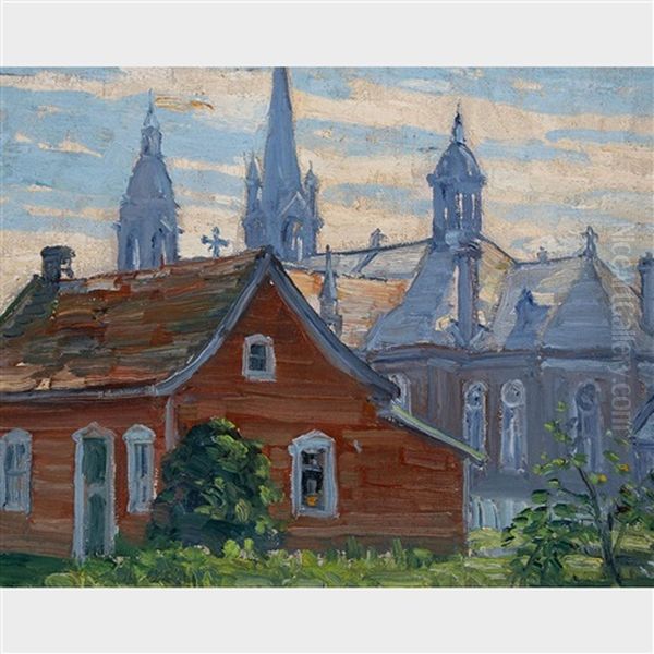 Church At Baie St. Paul Oil Painting by Frederick William Hutchison