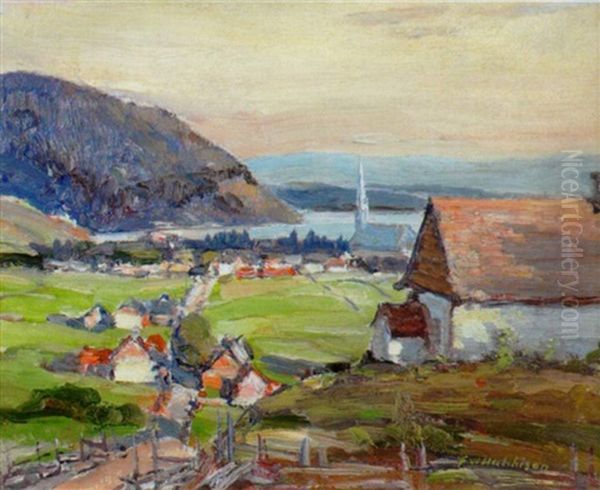 Scene On The St. Lawrence, Baie St. Paul Oil Painting by Frederick William Hutchison