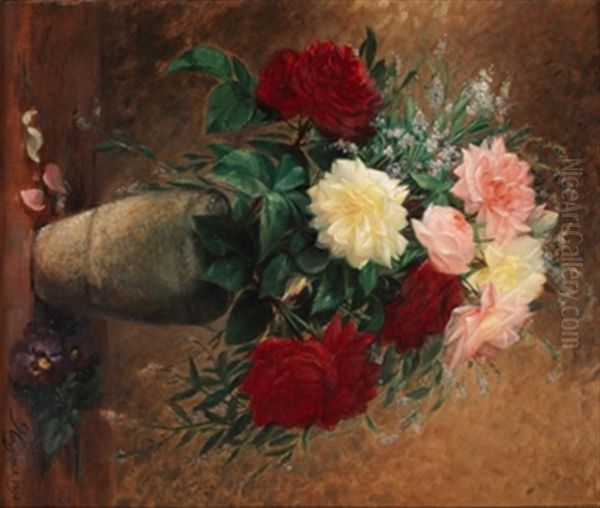Florero Oil Painting by Francois Joseph Huygens