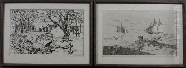 Nantucket And Shoreside Farm Oil Painting by Lionel Barrymore