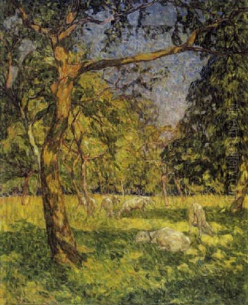 Herfst In Het Park Oil Painting by Modest Huys