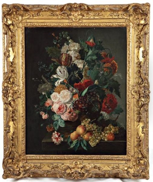 Bouquet De Fleurs Oil Painting by Jan Van Huysum