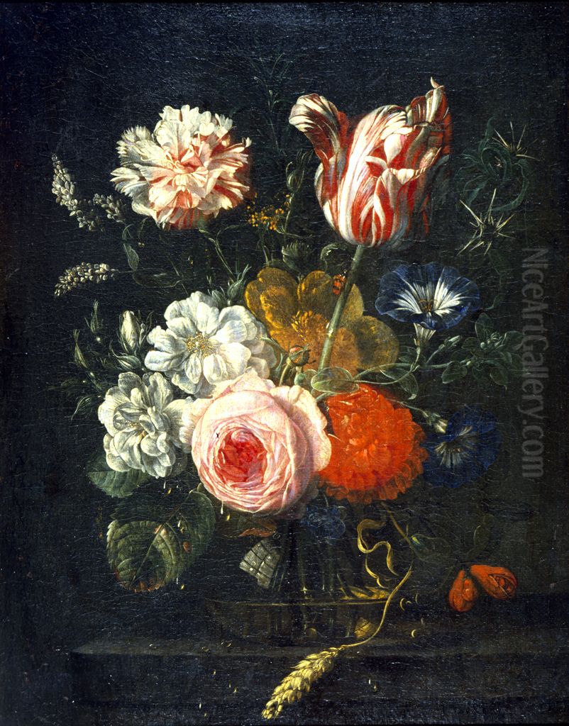 Still Life With Flowers Oil Painting by Jan Van Huysum
