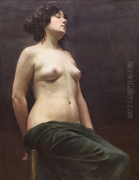 Poloakt Oil Painting by Vojtech (Adalbert) Hynais