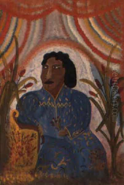 Une Jeune Dame Oil Painting by Hector Hyppolite