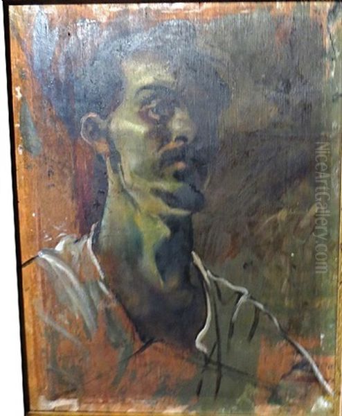 Landscape With Cloudy Skies Oil Painting by Alexander Evgenevich Iacovleff