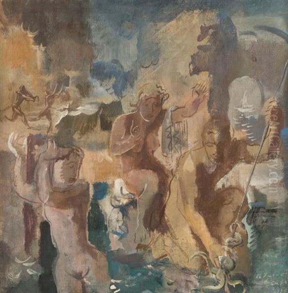 Allegory Oil Painting by Alexander Evgenevich Iacovleff