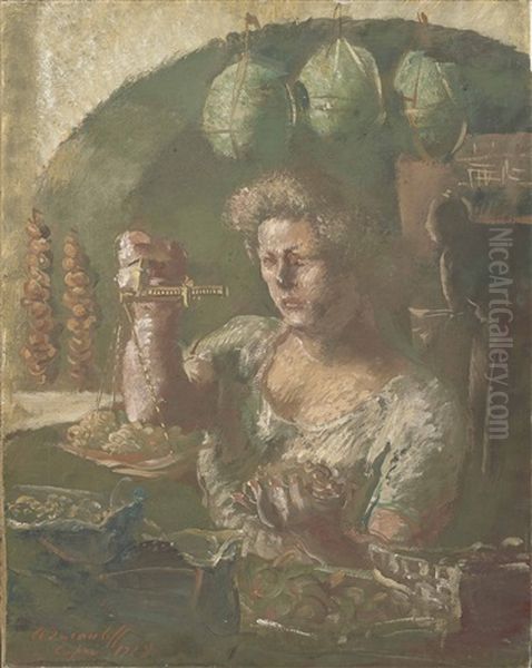 The Grape Seller Oil Painting by Alexander Evgenevich Iacovleff