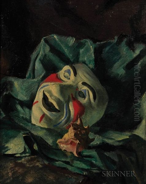 Still Life With Mask And Shell Oil Painting by Alexander Evgenevich Iacovleff