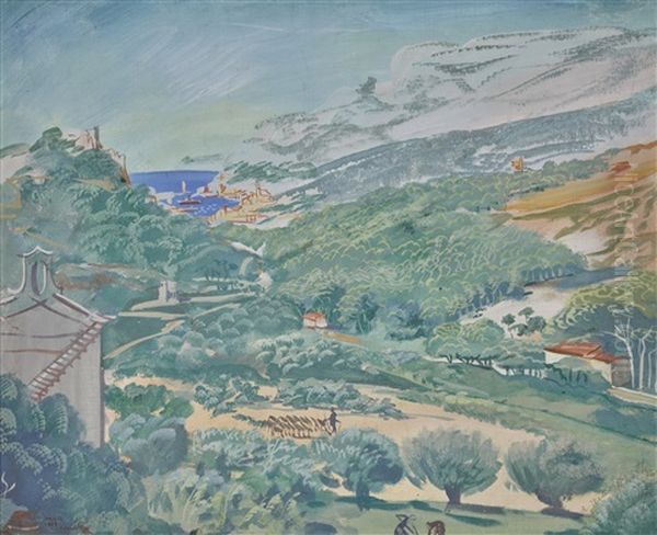 Landscape In Cassis Oil Painting by Alexander Evgenevich Iacovleff