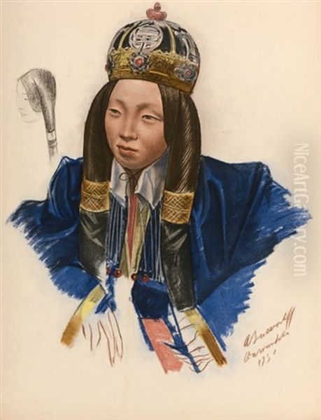 Dessins Et Peintures D'asie Oil Painting by Alexander Evgenevich Iacovleff