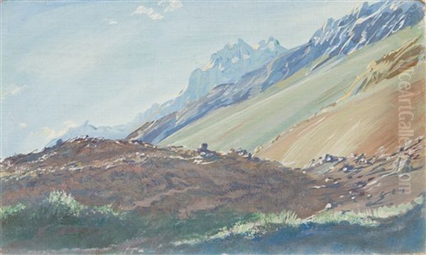 The Foothills Of Karakoram Mountain Oil Painting by Alexander Evgenevich Iacovleff