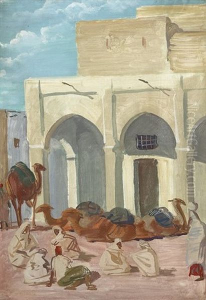 Colomb Bechar Oil Painting by Alexander Evgenevich Iacovleff