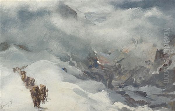 Burzil Pass Oil Painting by Alexander Evgenevich Iacovleff