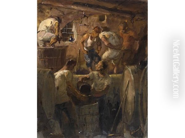 The Winepress Oil Painting by Alexander Evgenevich Iacovleff