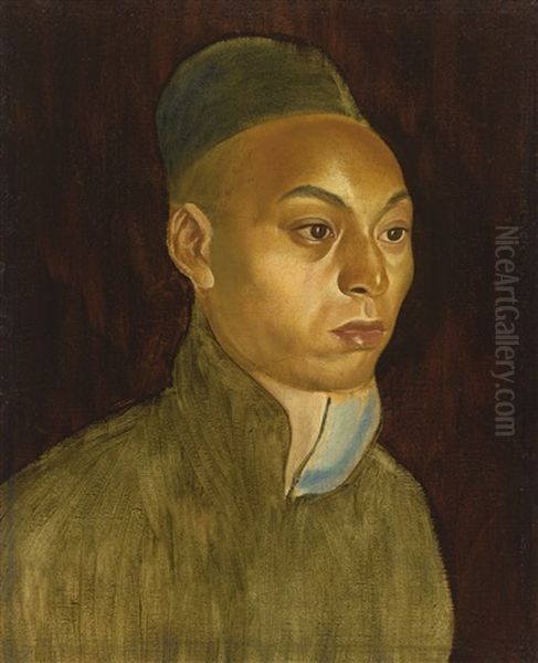 Portrait Of A Man Oil Painting by Alexander Evgenevich Iacovleff