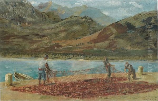 Pecheurs De Calvi Oil Painting by Alexander Evgenevich Iacovleff