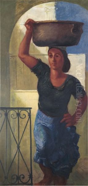 Woman From Capri Oil Painting by Alexander Evgenevich Iacovleff