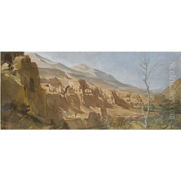 The Thousand Buddha Caves At Bezeklik Oil Painting by Alexander Evgenevich Iacovleff