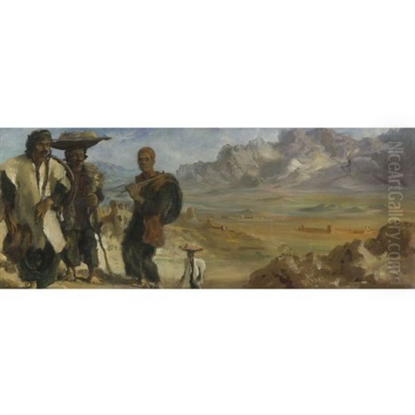 Kurds Near Kermanshah Oil Painting by Alexander Evgenevich Iacovleff