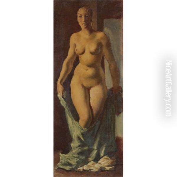 Standing Nude Oil Painting by Alexander Evgenevich Iacovleff