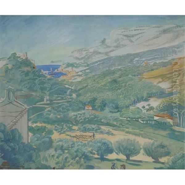 Landscape In Cassis Oil Painting by Alexander Evgenevich Iacovleff