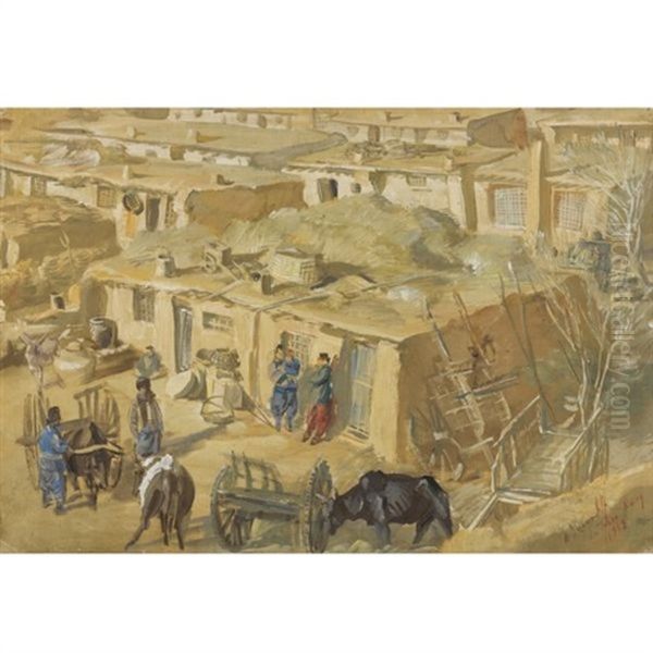 San Chen Kung Oil Painting by Alexander Evgenevich Iacovleff