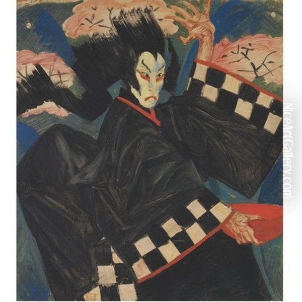 Portrait Of Usaemon Oil Painting by Alexander Evgenevich Iacovleff